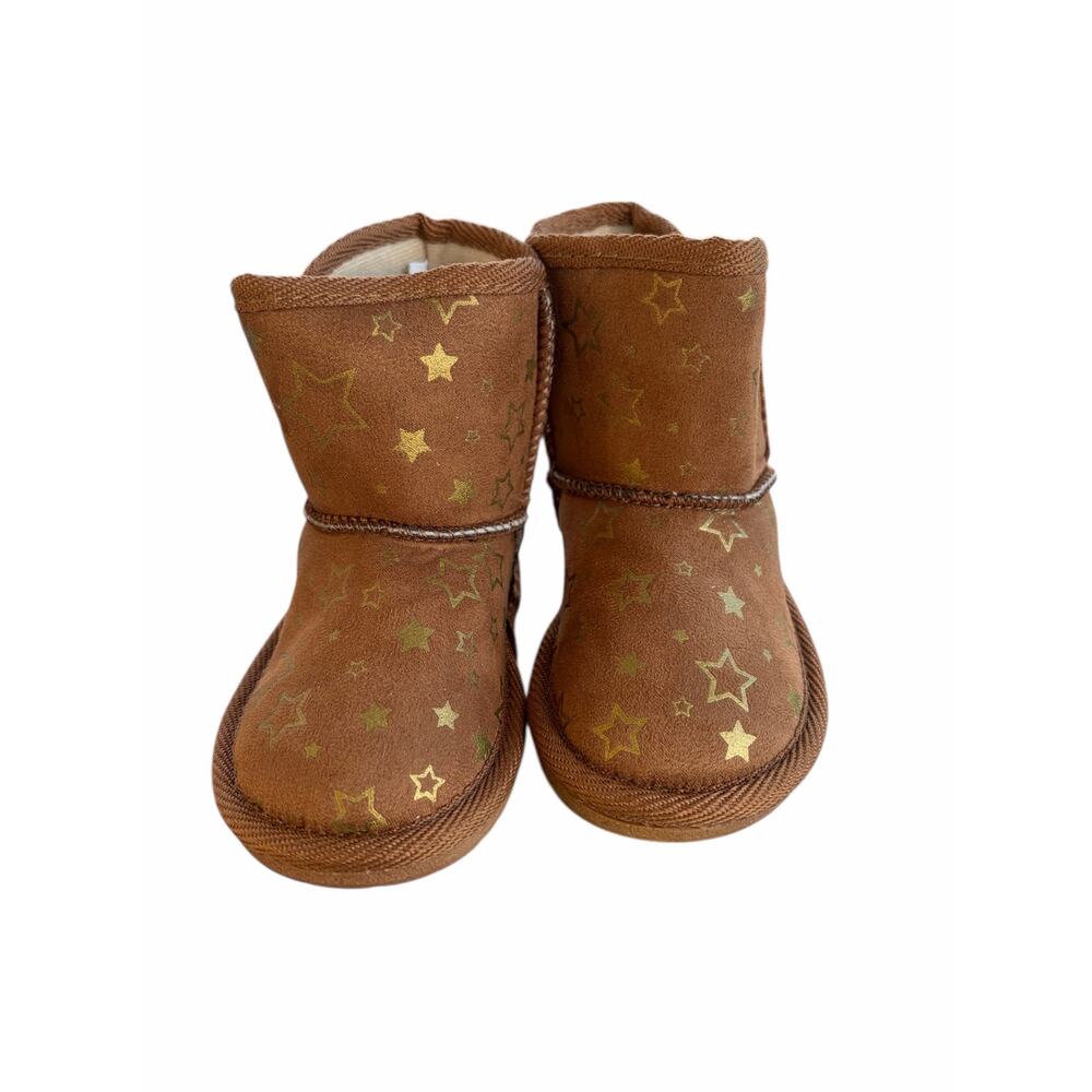 Teeny Toes Toddler Cognac w/ Stars Emma Winter Boots- Size 4 - Picture 3 of 6